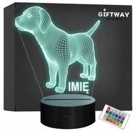 Dog Illusion LED nočná lampa s vyrytým menom ako darček Dog Illusion LED nočná lampa s vyrytým menom ako darček