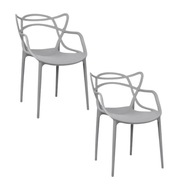 2x Prelamovaná stolička svetlosivá kreslo do domácej obývačky