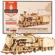 ROBOTIME Drevený 3D puzzle model lokomotívy ROBOTIME Drevený 3D puzzle model lokomotívy