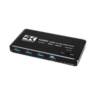 KVM SWITCH HDMI 2.0 USB SWITCH 4K/60HZ 4xUSB