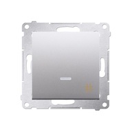 Simon 54 Krížový vypínač s LED, matná strieborná Simon 54 Krížový vypínač s LED, matná strieborná
