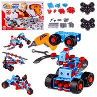 Stavebné bloky Creative Puzzle Skrutkovač Skrutky Kľúč 552 ks