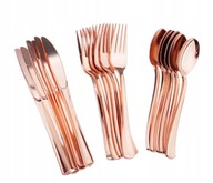 Sada jednorazových plastových príborov ROSE GOLD Sada jednorazových plastových príborov ROSE GOLD