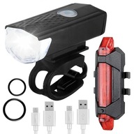 SET LED SVETLÁ NA BICYKEL USB PREDNÉ ZADNÉ SET LED SVETLÁ NA BICYKEL USB PREDNÉ ZADNÉ
