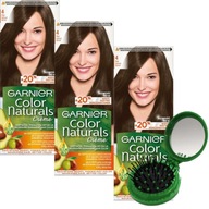 3x farba na vlasy Garnier Color Naturals 4 hnedá + ZADARMO