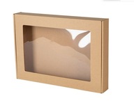 EKO DARČEKOVÁ krabička s okienkom štvorec 350x250x50mm KRAFT BALENIE 10ks EKO DARČEKOVÁ krabička s okienkom štvorec 350x250x50mm KRAFT BALENIE 10ks