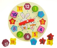 Náučné drevené triediace hodiny, 18 cm bloky Náučné drevené triediace hodiny, 18 cm bloky