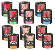 Mokré krmivo RAFI pre dospelých psov - mix 6 príchutí - 12x400g plechovka Mokré krmivo RAFI pre dospelých psov - mix 6 príchutí - 12x400g plechovka