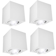 4x Prisadené svietidlo TUBA Pohyblivé halogénové GU10 LED 80x85 do miestnosti, biele 4x Prisadené svietidlo TUBA Pohyblivé halogénové GU10 LED 80x85 do miestnosti, biele