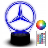 Soška LED Night Light RGB 3D gravírovanie Mercedes Benz Car Badge Soška LED Night Light RGB 3D gravírovanie Mercedes Benz Car Badge
