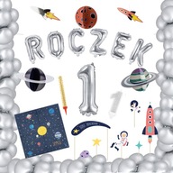 Balónové ozdoby na banner SET na ROK ONE 1. narodeniny XL