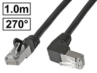Patch kábel Cat.6A, obrazovka PIMF RJ45, uhlová, 270 stupňov, 1,0 m Patch kábel Cat.6A, obrazovka PIMF RJ45, uhlová, 270 stupňov, 1,0 m