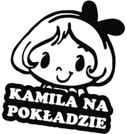 Nálepka KAMILA V AUTE do auta 18x15 farieb Nálepka KAMILA V AUTE do auta 18x15 farieb