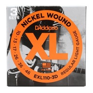 D'Addario EXL-110-3D 3-balenie gitarových strún D'Addario EXL-110-3D 3-balenie gitarových strún