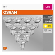 10x LED žiarovka GU10 4,3W = 50W 350lm 2700K OSRAM