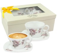 Šálky a podšálky SET porcelán 2x 220 ml Šálky a podšálky SET porcelán 2x 220 ml