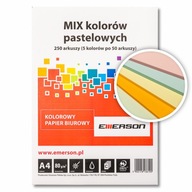 Farebný kopírovací papier 80g A4 mix 5 farieb, 250 listov Farebný kopírovací papier 80g A4 mix 5 farieb, 250 listov