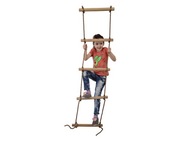 Lanový rebrík s drevenými priečkami, 2 kolesá