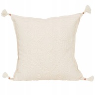 Boho dekoratívna obliečka na vankúš 40x40 ecru strapce 12 Boho dekoratívna obliečka na vankúš 40x40 ecru strapce 12