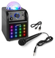 KARAOKE SET REPRODUKTORY EFEKT LED BT USB MIKROFÓN