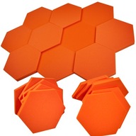 Zvukovo izolačné rohože Hexagon Orange na stenu