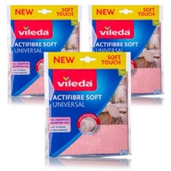 VILEDA Universal Cloth Actifibre Pink Absorpent for Windows zrkadlá x3 VILEDA Universal Cloth Actifibre Pink Absorpent for Windows zrkadlá x3