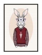 OBRAZOVÝ PLAGÁT V RÁME 33x43 cm Hipster Rabbit P1897 OBRAZOVÝ PLAGÁT V RÁME 33x43 cm Hipster Rabbit P1897