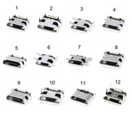 SADA KONEKTOROV SMD ZÁSUVKA MICRO MICRO USB 5-PIN x12 SADA KONEKTOROV SMD ZÁSUVKA MICRO MICRO USB 5-PIN x12