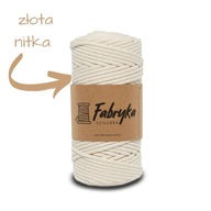 Splietaná makramé šnúrka - prírodné zlato 5mm Splietaná makramé šnúrka - prírodné zlato 5mm