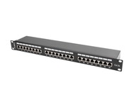 Patch Panel 24 Port 1U Cat.5E čierny tienený Patch Panel 24 Port 1U Cat.5E čierny tienený