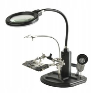 DRŽIAK DPS Z TRETEJ RUKY Zväčšovací 85mm PODSVIETENIE 16 LED CÍNOVÝ PODÁVAČ TE-802 DRŽIAK DPS Z TRETEJ RUKY Zväčšovací 85mm PODSVIETENIE 16 LED CÍNOVÝ PODÁVAČ TE-802