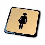 zlatá informačná tabuľka vyrytá pani WC zlatá informačná tabuľka vyrytá pani WC