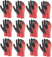 RED latexové pracovné rukavice 12 ks R - 9 L