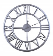 Strieborné moderné kovové poschodové hodiny 60cm Strieborné moderné kovové poschodové hodiny 60cm