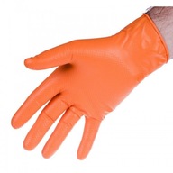 Nitrilové rukavice silné oranžové l, sada 50 ks