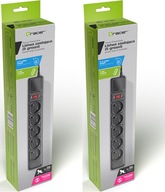 Tracer PowerGuard 3m predlžovací kábel s 5 zásuvkami x2