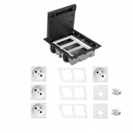 Podlahový BOX 4 x zásuvka w/u 2x RJ45 podlahový box Podlahový BOX 4 x zásuvka w/u 2x RJ45 podlahový box