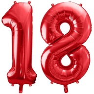 Veľké červené narodeninové balóny s číslom 18 pre hélium Veľké červené narodeninové balóny s číslom 18 pre hélium