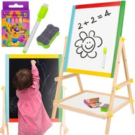 Magnetická kriedová tabuľa stojaca obojstranne drevená 2v1 Magnetická kriedová tabuľa stojaca obojstranne drevená 2v1