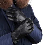 Pánske KOŽENÉ rukavice TOUCH oteplenie
