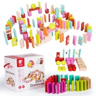 DREVENÉ BLOKY PUZZLE FAREBNÝ DOMINO VZDELÁVACÍ SET CLASSIC WORLD