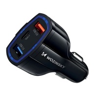 Wozinsky NABÍJAČKA DO AUTO USB x2 USB C čierna WCC-01 RÝCHLE NABÍJANIE