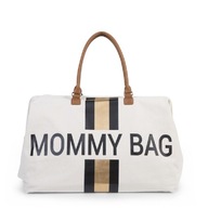 Čierno-zlatá pruhovaná taška Childhome Mommy Bag