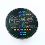 Zázračná ryba ZELENÝ vrkoč x8 0,28 mm 1 cievka x 300M Zázračná ryba ZELENÝ vrkoč x8 0,28 mm 1 cievka x 300M