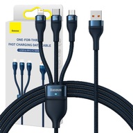 KÁBEL BASEUS 3V1 PRE RÝCHLE NABÍJANIE USB-A NA USB-C/MICRO-USB/66W 1,2M