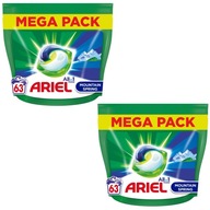 pracie kapsuly biele ARIEL Mountain 2x 63 ks
