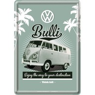 Kovová pohľadnica VW Retro Bulli Bus Samba