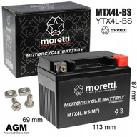 Gélová batéria 12V Agm WTX4L MTX4L-BS YTX4L-BS GTX4L 4Ah skúter ATV Quad