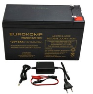 AKUMULÁTOR 12V/10Ah PASTOVÝ BATÉRIA + NABÍJAČKA AKUMULÁTOR 12V/10Ah PASTOVÝ BATÉRIA + NABÍJAČKA