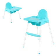Vysoká stolička, polohovateľná - modrá